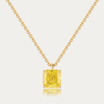 Soi Solitaire Yellow Cushion Cut Lab-Grown Diamond Necklace