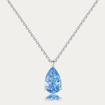 Soi Solitaire Drop Blue Diamond Necklace