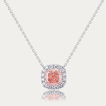 Soi Halo Square Pink Diamond Necklace