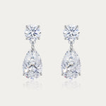 Soi Solitaire White Diamond Earrings Pear Drop