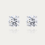 Soi Solitaire Lab-Grown Round Brilliant Cut Diamond Stud Earrings, 1ct each