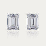 Soi Solitaire Lab-Grown Emerald Cut Diamond Stud Earrings, 1ct each