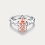 Soi Troi Pink Pear-Cut Diamond Three-Stone Ring