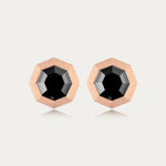 MIRA NOIR 黒鏡マットブラッシュ仕上げブラックダイヤモンドイヤリング