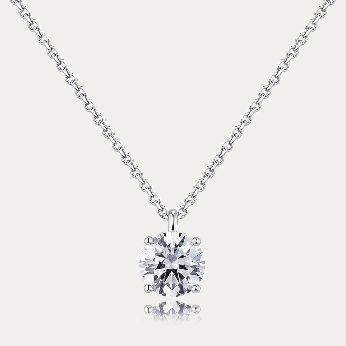 Soi Solitaire Round Brilliant Diamond Necklace