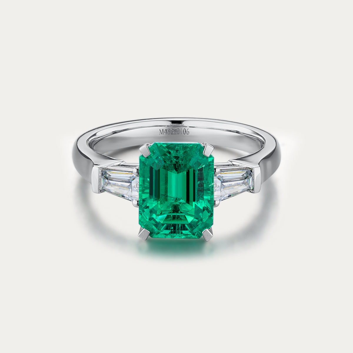 Soi Troi Emerald-Cut Emerald Three-Stone Ring