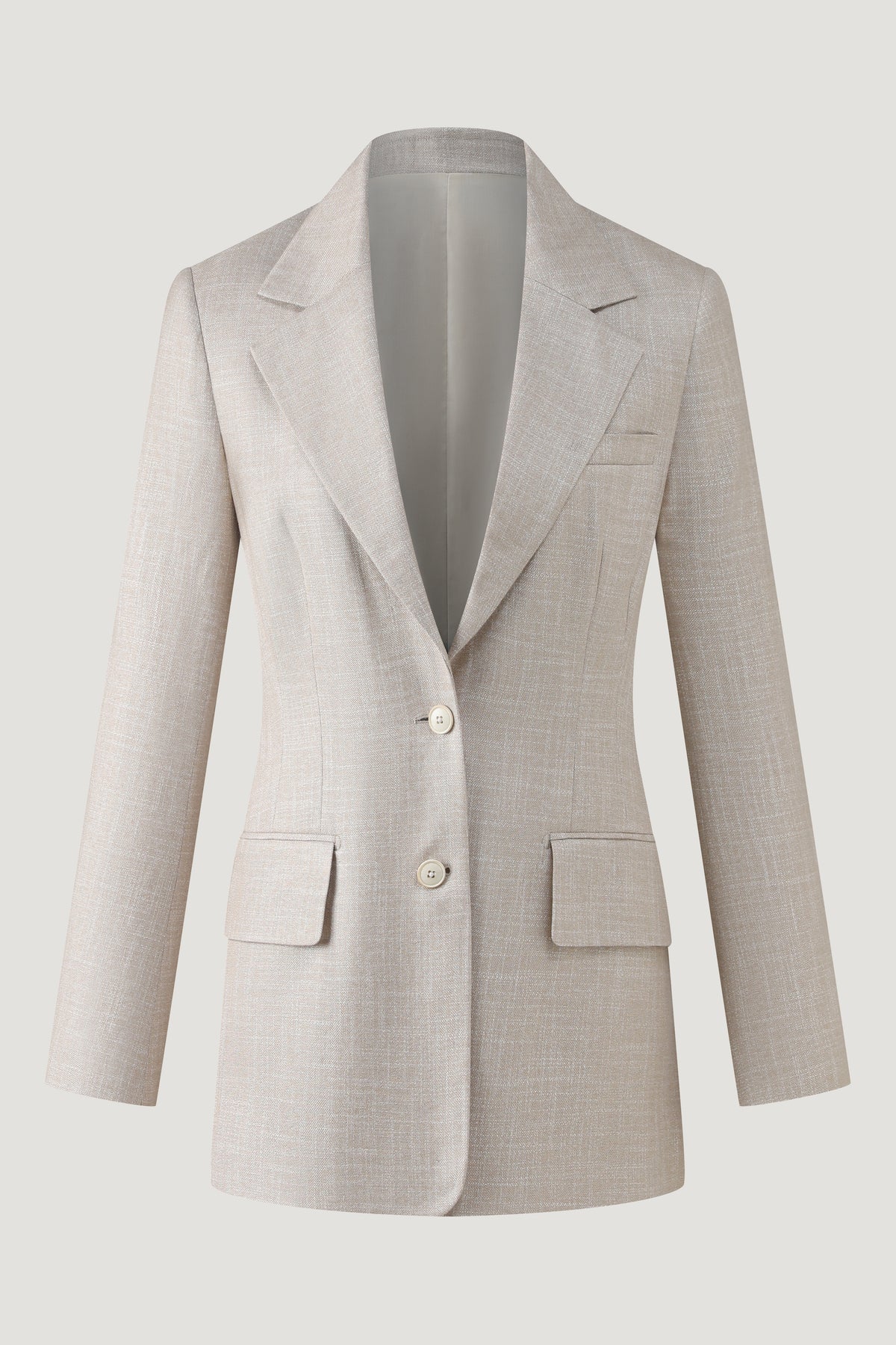 Viscose Tailored Single-Breasted Blazer