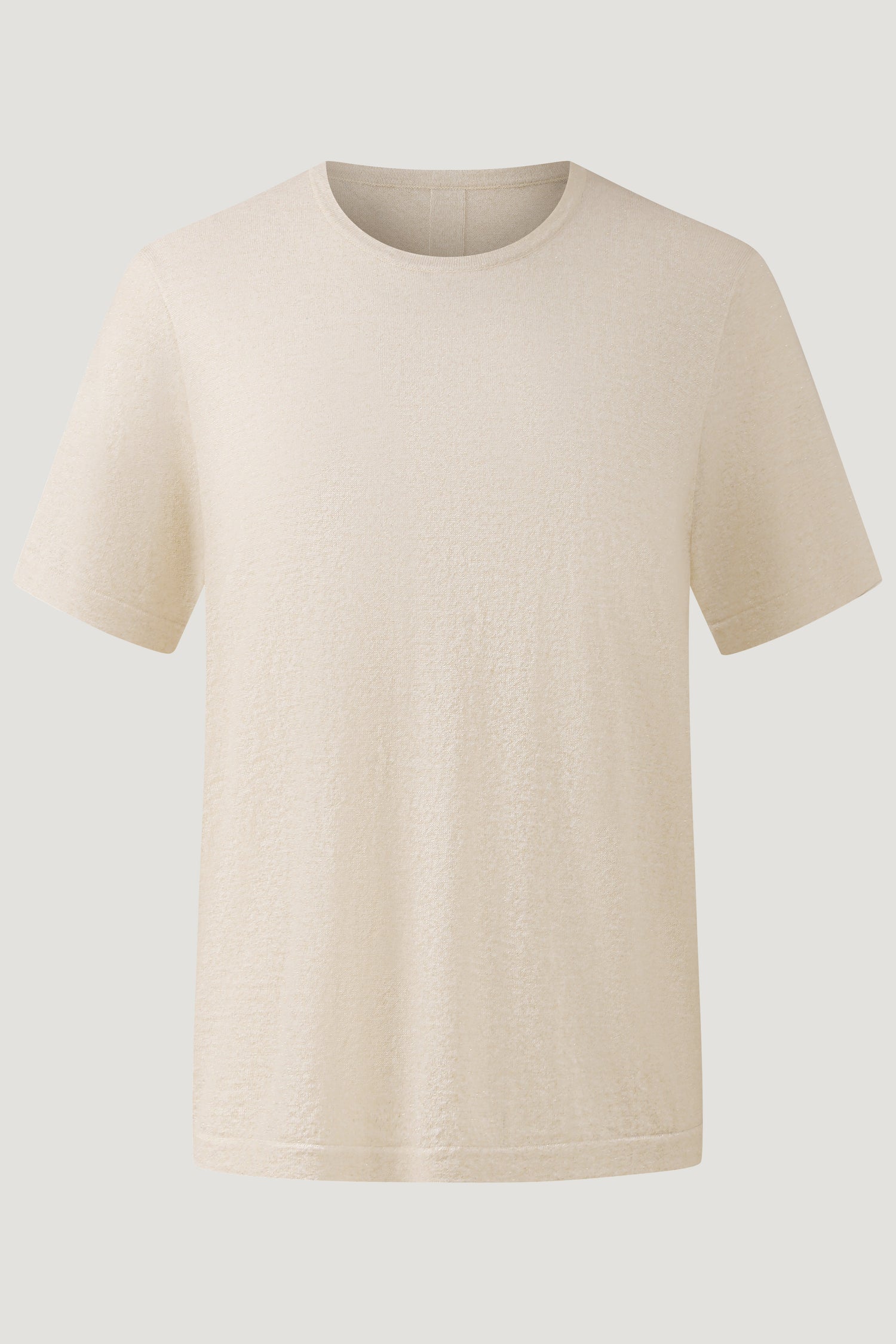 Metallic Wool Short-Sleeve Knit Top