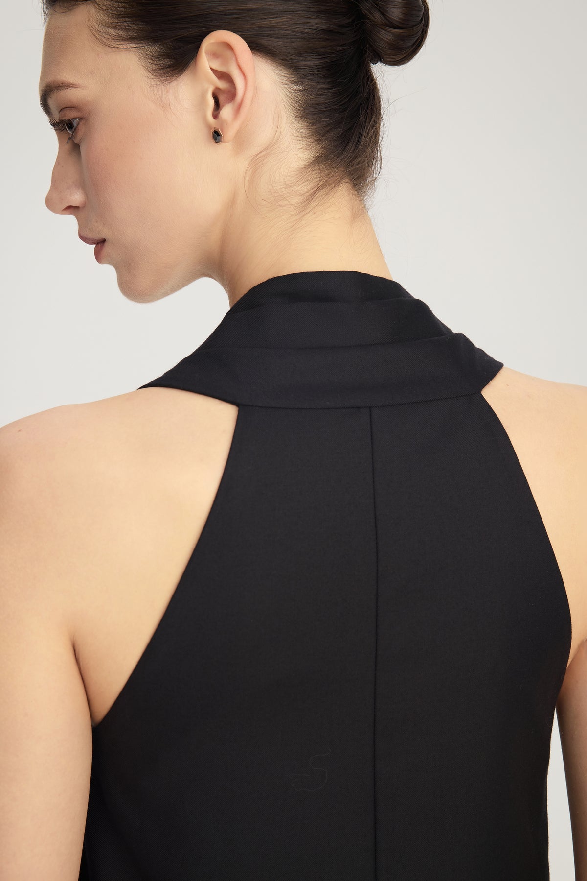 Four Seasons Wool Asymmetric Halter Dress
