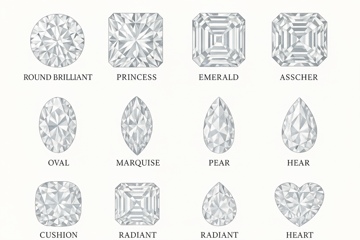 ダイヤモンドカットの種類を一覧化してください