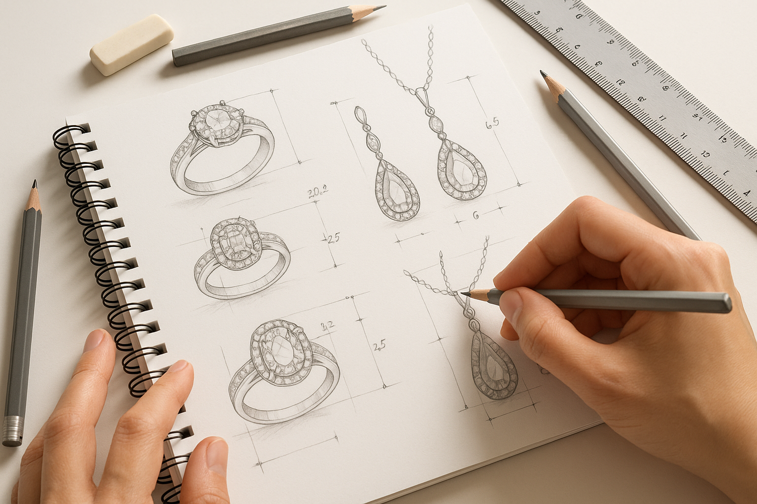 デザインスケッチを書いている画像が欲しいのです