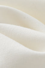 MIRA Wool Silk Linen fabric in Ivory White – close-up