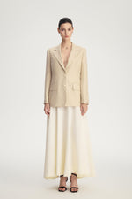 MIRA Viscose Tailored Single-Breasted Blazer in Oatmeal – view 2
