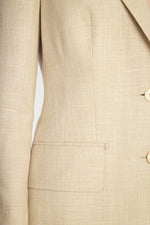MIRA Viscose Tailored Single-Breasted Blazer in Oatmeal – view 4